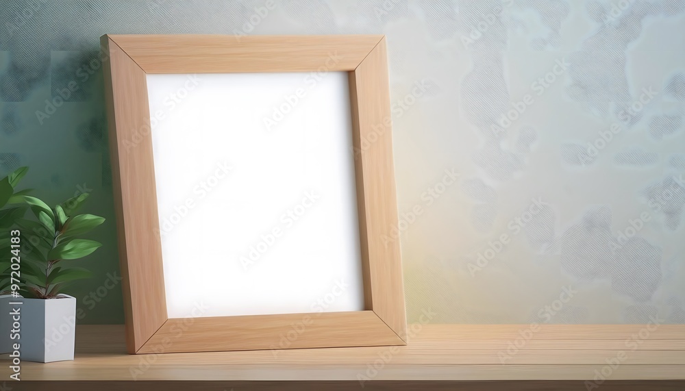 3D rendering of an empty photo frame on a studio background. 3D rendering of an empty photo frame on a studio background.