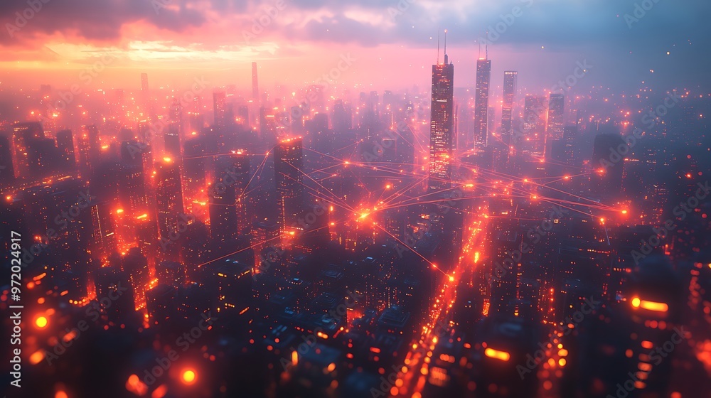 A bird’s-eye view of a global connectivity hub, with vibrant fiber optic lines linking high-tech skyscrapers, transportation hubs, and cities across the globe. A bird’s-eye view of a global connectivity hub, with vibrant fiber optic lines linking high-tech skyscrapers, transportation hubs, and cities across the globe.