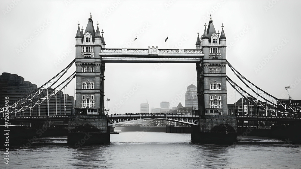 Obraz premium Iconic Black and White London Bridge