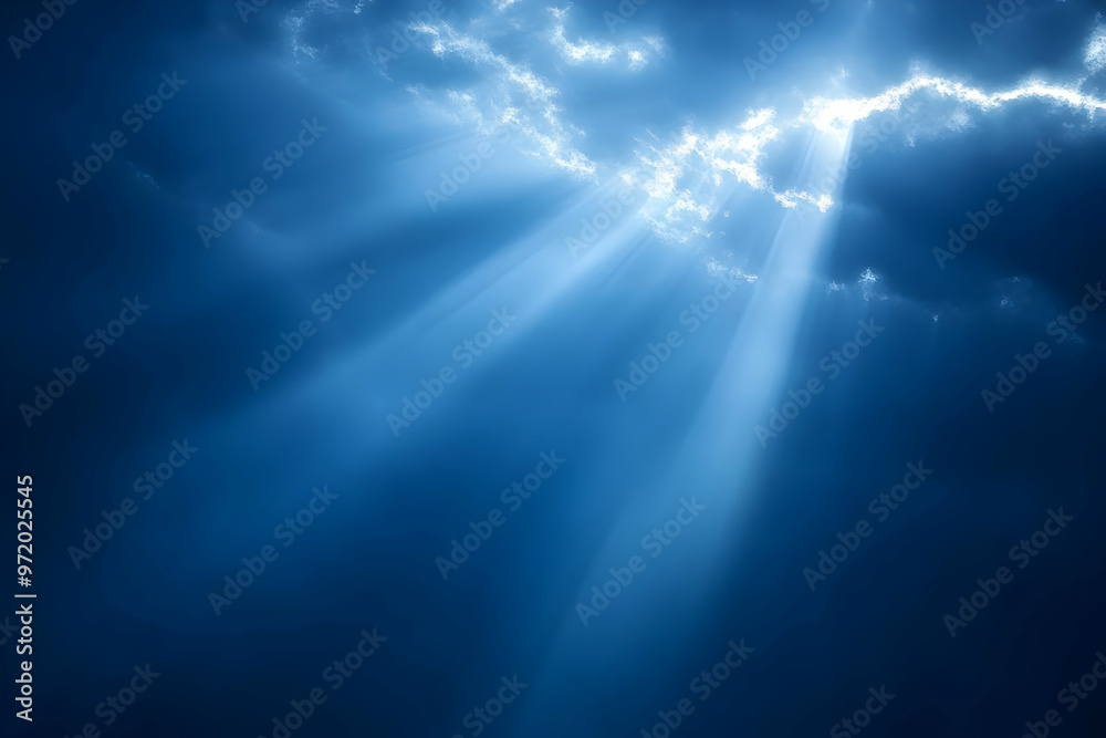 Sunbeams Through Clouds Dramatic Sky Blue Sky Light Rays Nature Background Sunbeams Through Clouds Dramatic Sky Blue Sky Light Rays Nature Background