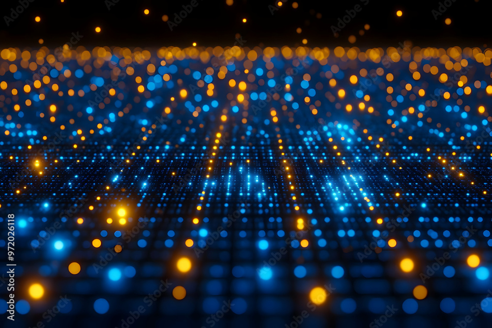 Obraz premium Abstract Blue and Orange Glow Lights Background