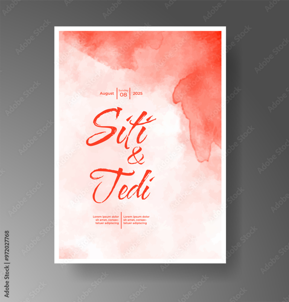 Wedding invitation with Abstract splashed watercolor background Wedding invitation with Abstract splashed watercolor background