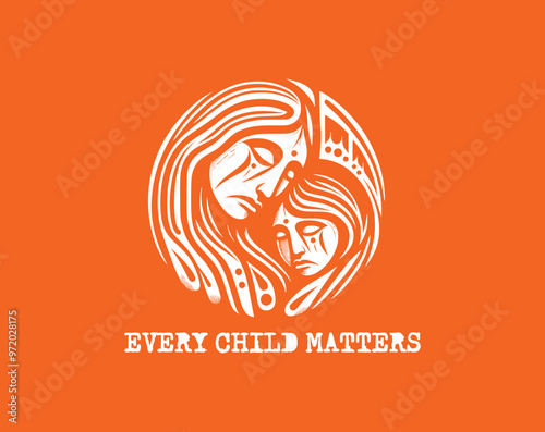 EVERY CHILD MATTERS. National Day of Truth and Reconciliation. 30 September. Vector illustration.	