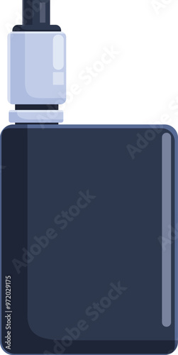 Illustration of a big battery box mod vaporizer using e liquid for vaping