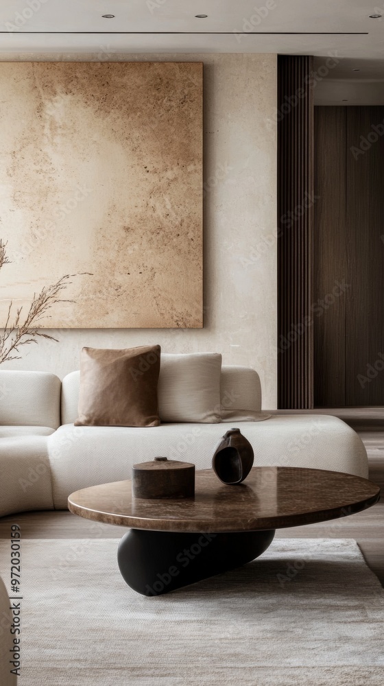 Modern Living Room with Cozy Sofa and Coffee Table Modern Living Room with Cozy Sofa and Coffee Table