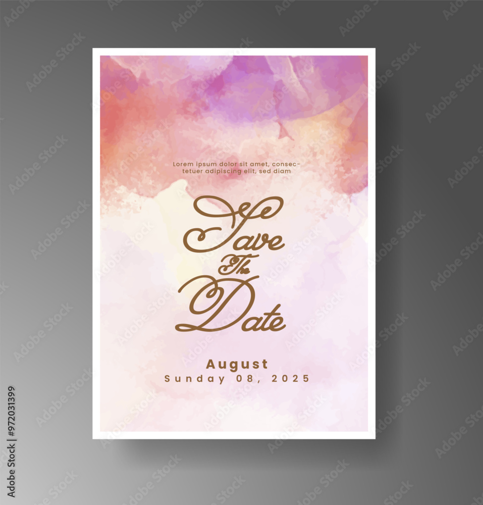 Wedding invitation with Abstract splashed watercolor background Wedding invitation with Abstract splashed watercolor background