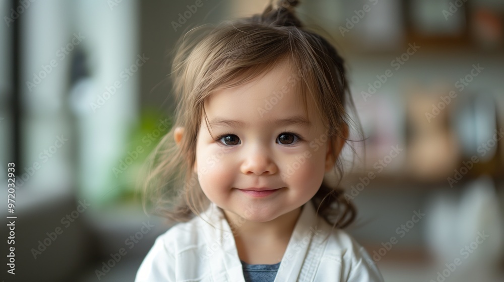 Adorable child with a heartwarming smile and rosy cheeks, captured indoors with soft natural light. Adorable child with a heartwarming smile and rosy cheeks, captured indoors with soft natural light.