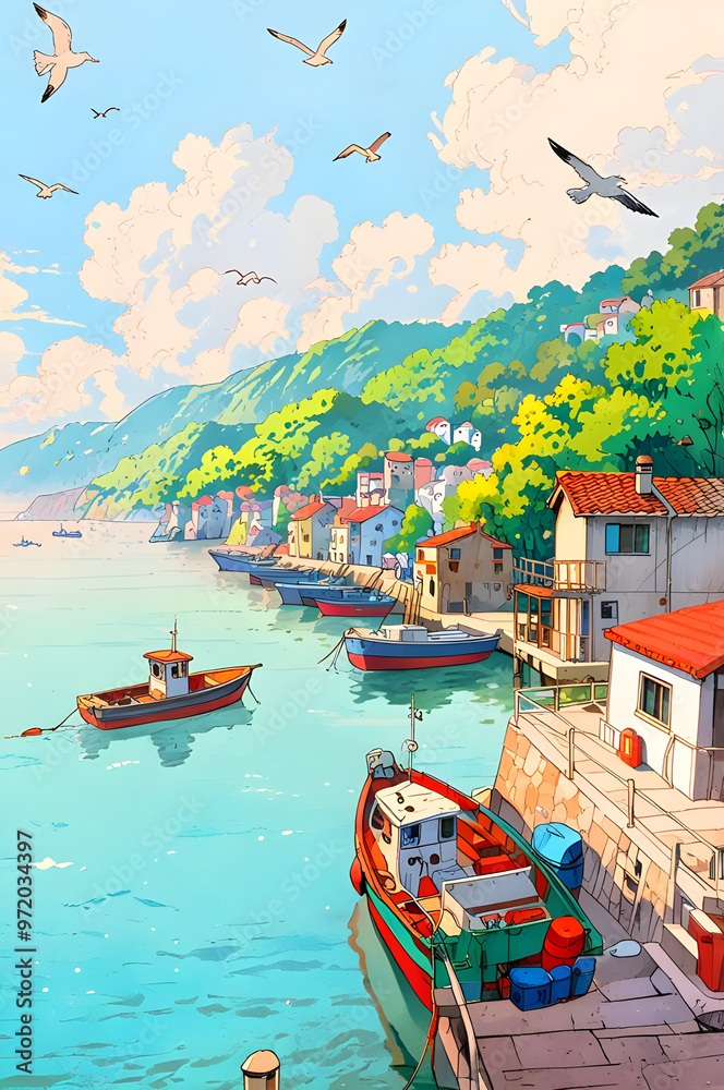 Naklejka premium 연안