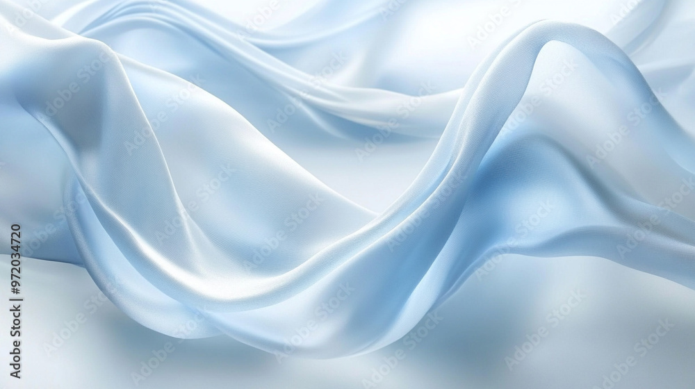 Obraz premium blurred gradient background transitioning smoothly from white to blue, evoking calmness, purity, and tranquility