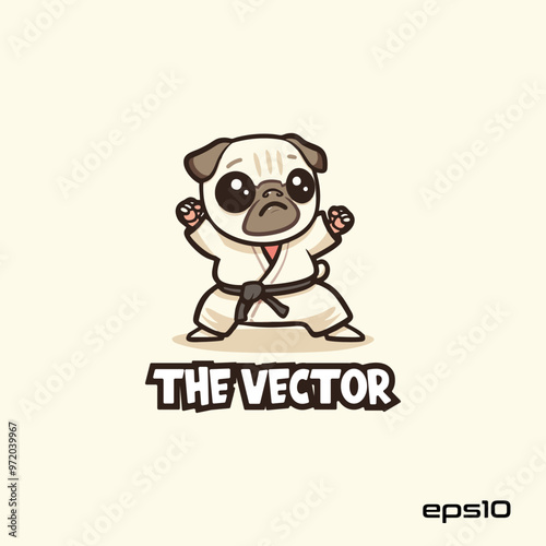 Kungfu pit bull dog logo, vector, mascot, character, cartoon, illustration, eps10