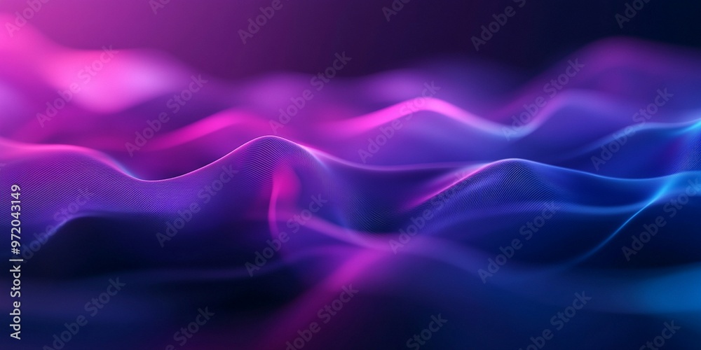 3D Abstract Wave with Purple-Blue Gradient and Glowing Light Effects 3D Abstract Wave with Purple-Blue Gradient and Glowing Light Effects