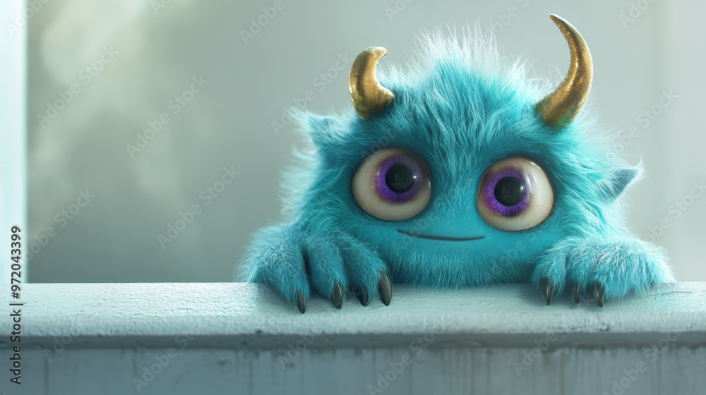 Fototapeta premium Cute Blue Monster.