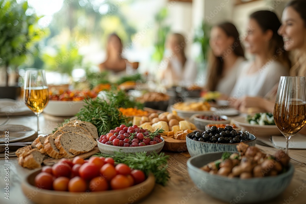diverse group of friends enjoying meal made entirely of fresh vegetables, representing World Vegetarian Day Celebration diverse group of friends enjoying meal made entirely of fresh vegetables, representing World Vegetarian Day Celebration