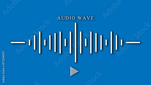 Sound wave icon with a background featuring a sound mixer and graph elements, illustrating technology and growth in audio and music