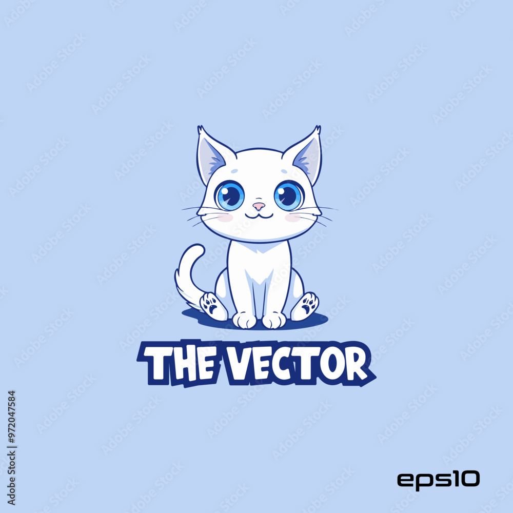 Cute cat sitting logo, vector, mascot, character, cartoon, illustration, eps10 Cute cat sitting logo, vector, mascot, character, cartoon, illustration, eps10