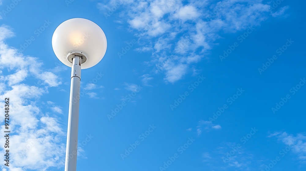 White Street Lamp Against a Blue Sky White Street Lamp Against a Blue Sky