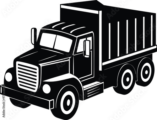 black truck vector illustration silhouette, Print