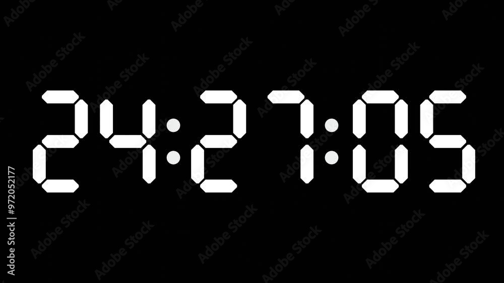 24:27 - 60 Second Full-Screen Countdown Timer with 7-Segment Display | 12:27 AM (Twelve O'Clock Twenty-Seven Minutes) | Twenty-Four O'Clock, Twenty-Seven Minutes 24:27 - 60 Second Full-Screen Countdown Timer with 7-Segment Display | 12:27 AM (Twelve O'Clock Twenty-Seven Minutes) | Twenty-Four O'Clock, Twenty-Seven Minutes