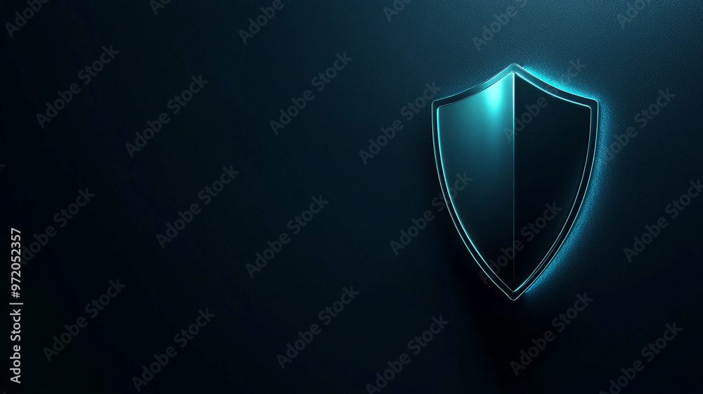 Cybersecurity concept featuring a shield icon on a clean blue background, symbolizing protection, security, and digital safety Cybersecurity concept featuring a shield icon on a clean blue background, symbolizing protection, security, and digital safety