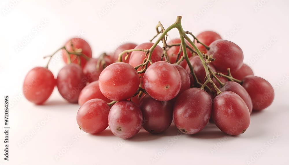 Red grapes isolated on white