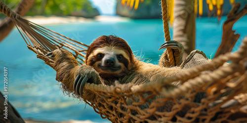 Sloth Relaxing in Hammock