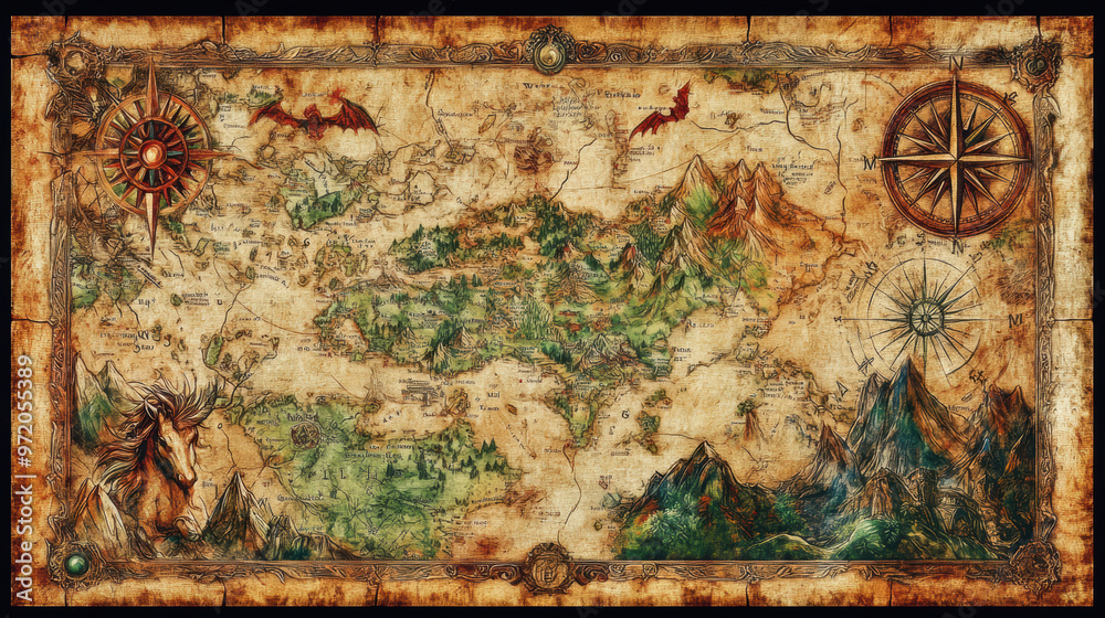 Fototapeta premium Fantasy Map.