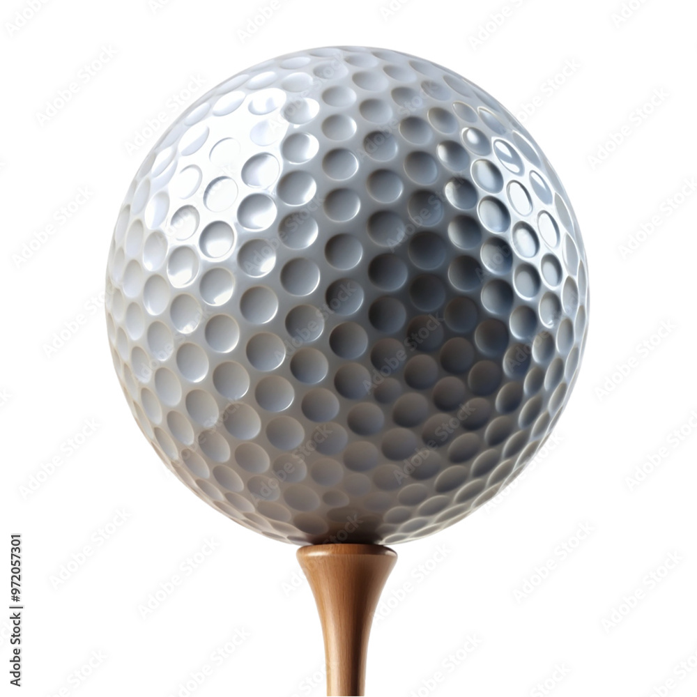 Golf ball on tee ready to play Isolated on transparent background. Golf ball on tee ready to play Isolated on transparent background.