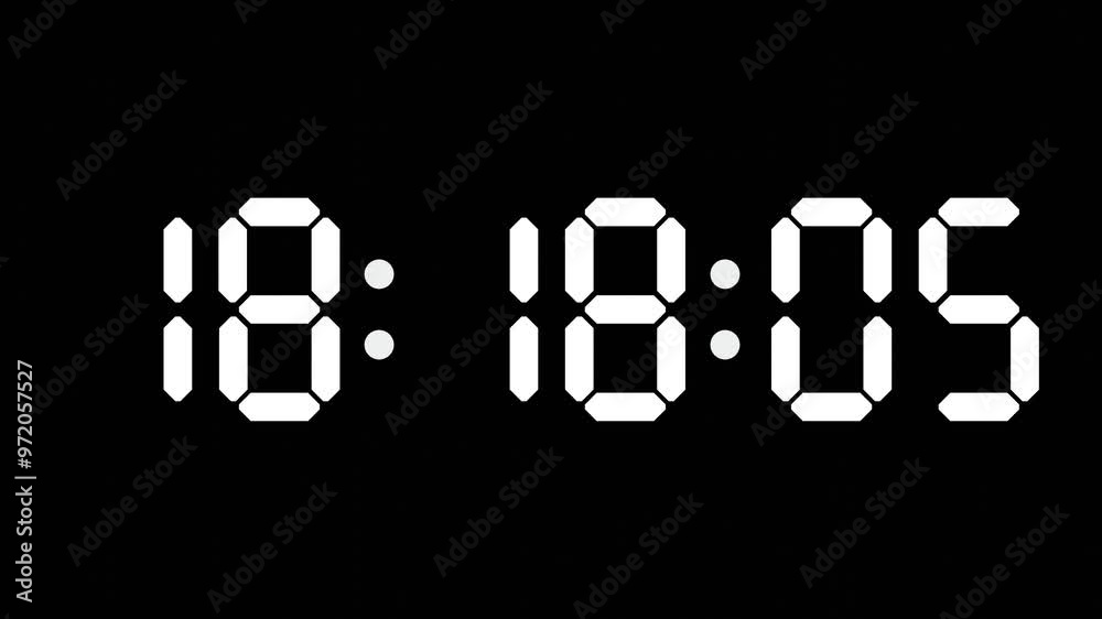 18:18 - 60 Second Full-Screen Countdown Timer with 7-Segment Display | 6:18 PM (Six O'Clock Eighteen Minutes) | Eighteen O'Clock, Eighteen Minutes 18:18 - 60 Second Full-Screen Countdown Timer with 7-Segment Display | 6:18 PM (Six O'Clock Eighteen Minutes) | Eighteen O'Clock, Eighteen Minutes