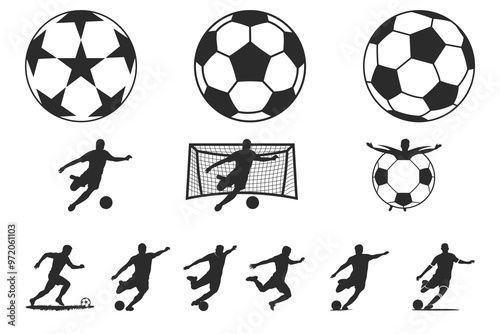 Soccer players Silhouettes, Soccer Ball Eps, Soccer Monogram Svg,