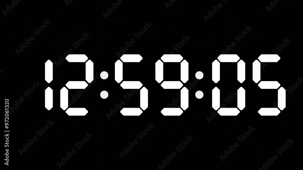 12:59 - 60 Second Full-Screen Countdown Timer with 7-Segment Display | 12:59 PM (Twelve O'Clock Fifty-Nine Minutes) | Twelve O'Clock, Fifty-Nine Minutes 12:59 - 60 Second Full-Screen Countdown Timer with 7-Segment Display | 12:59 PM (Twelve O'Clock Fifty-Nine Minutes) | Twelve O'Clock, Fifty-Nine Minutes