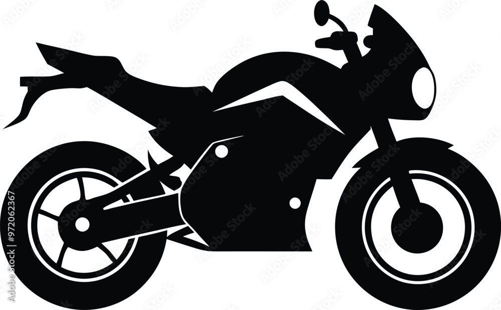 black motorcycle vector illustration silhouette, Print black motorcycle vector illustration silhouette, Print