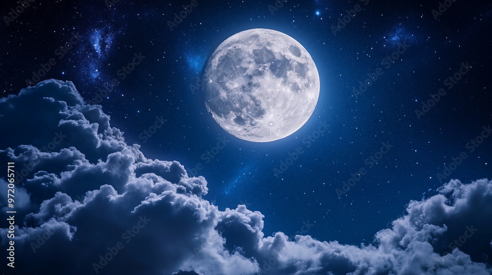 serene night sky with a bright full moon glowing above thick clouds, casting a peaceful light over the landscape. The calm atmosphere evokes feelings of tranquility, mystery, and celestial wonder serene night sky with a bright full moon glowing above thick clouds, casting a peaceful light over the landscape. The calm atmosphere evokes feelings of tranquility, mystery, and celestial wonder