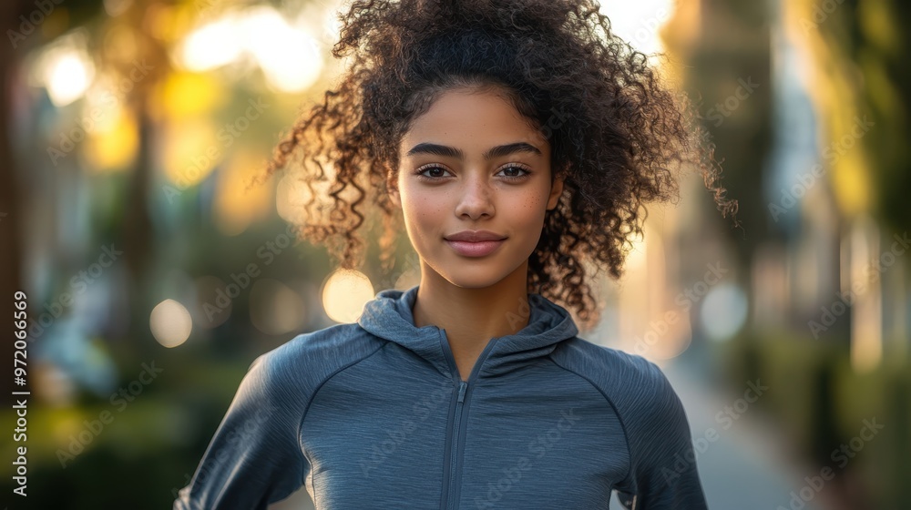 Urban Gen Z Chic: Confident Teen in Sustainable Athleisure Mid-Run Urban Gen Z Chic: Confident Teen in Sustainable Athleisure Mid-Run