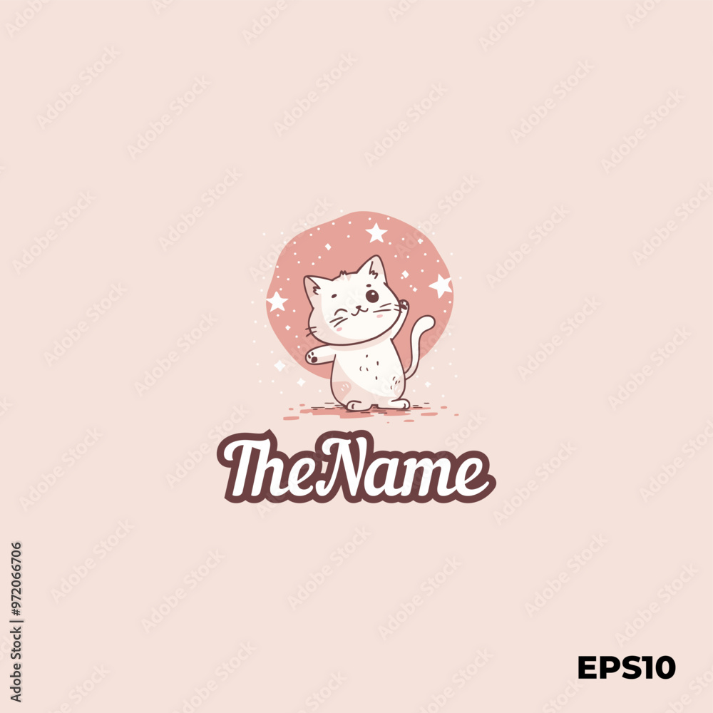 Cheerful cat logo, vector, mascot, character, cartoon, illustration, eps10 Cheerful cat logo, vector, mascot, character, cartoon, illustration, eps10