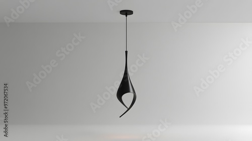 104. A detailed 3D render of a contemporary pendant light with a sleek design, isolated on a pristine white background