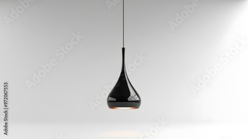 104. A detailed 3D render of a contemporary pendant light with a sleek design, isolated on a pristine white background