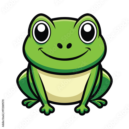 Cute frog animal vector illustration