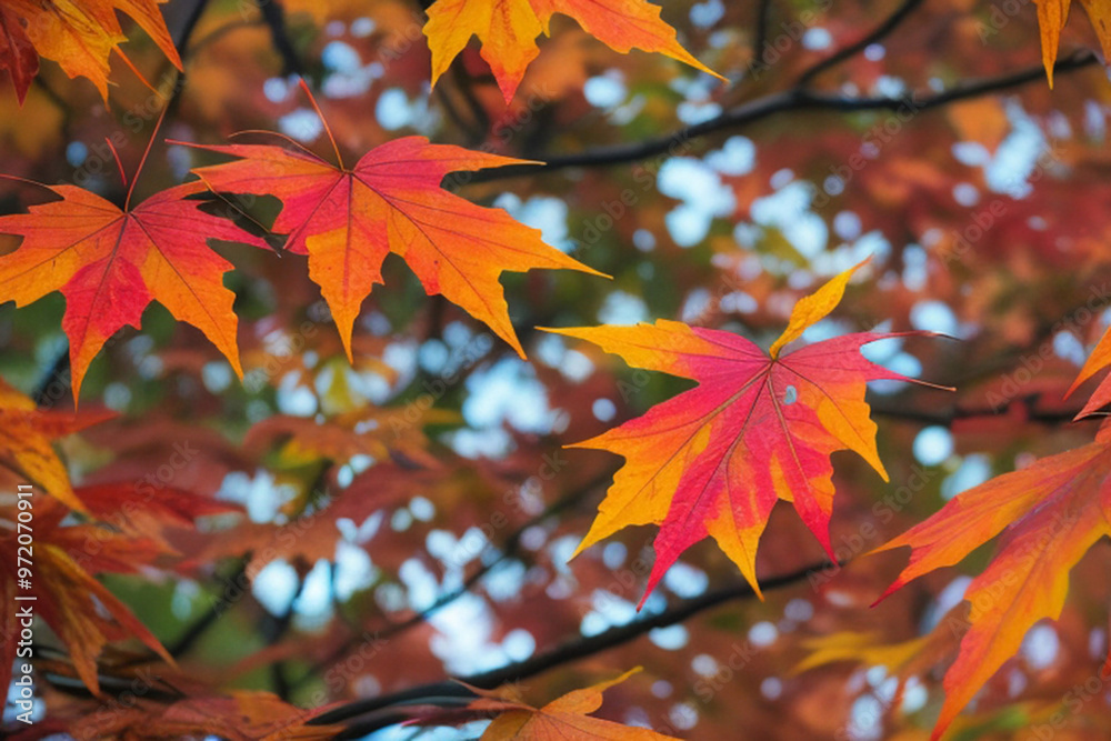 close-up Beautiful Colorful Autumn Leaves in motion close-up Beautiful Colorful Autumn Leaves in motion