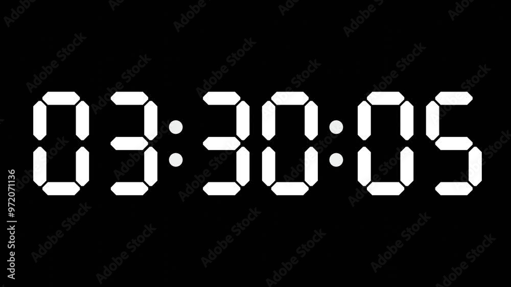 03:30 - 60 Second Full-Screen Countdown Timer with 7-Segment Display | 3:30 AM (Three O'Clock Thirty Minutes) | Three O'Clock, Thirty Minutes 03:30 - 60 Second Full-Screen Countdown Timer with 7-Segment Display | 3:30 AM (Three O'Clock Thirty Minutes) | Three O'Clock, Thirty Minutes