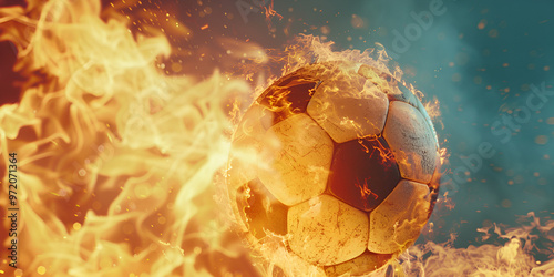 Wallpaper Mural Soccer Ball Engulfed in Flames Torontodigital.ca