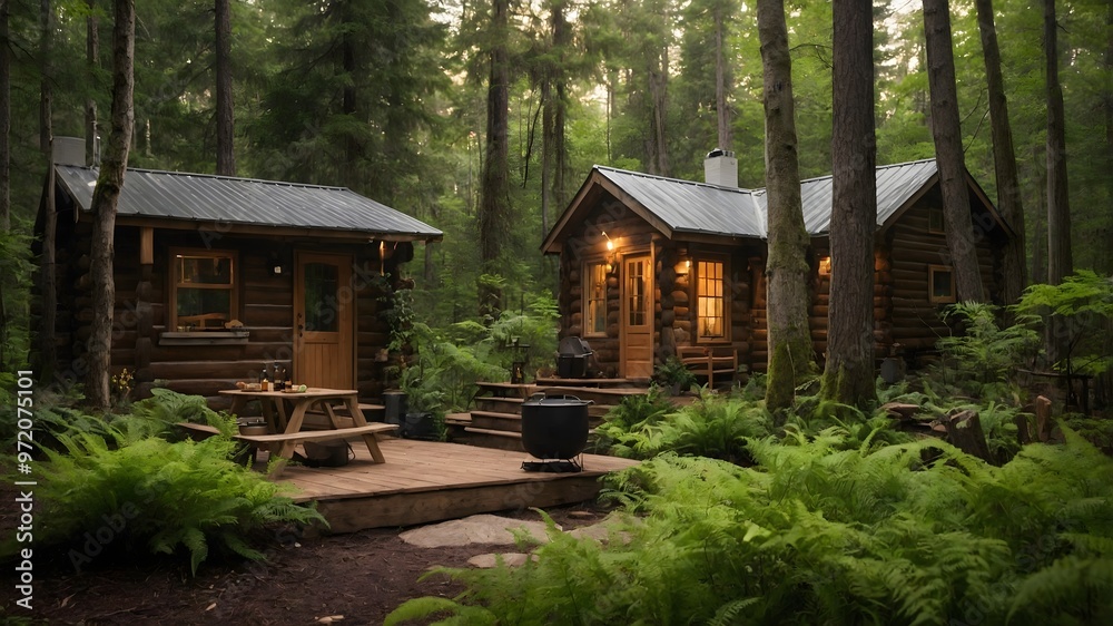 AI-Generated Wooden Residence,House with BBQ Area AI-Generated Wooden Residence,House with BBQ Area