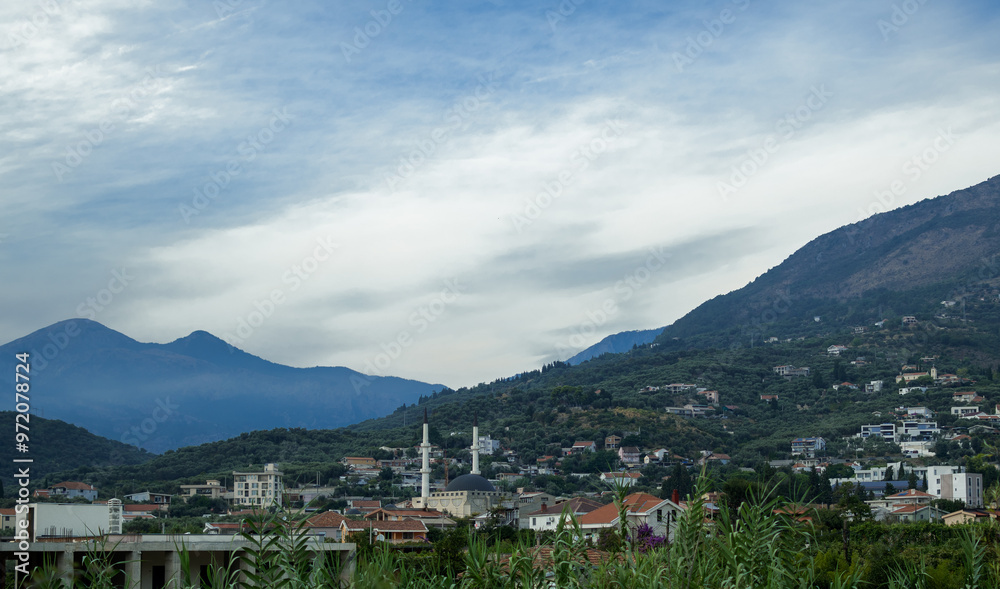 Panoramic photo shows a big mosque at the city of Stari Bar in Montenegro. Panoramic photo shows a big mosque at the city of Stari Bar in Montenegro.