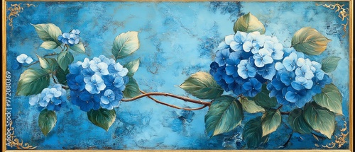 Elegant hydrangeas in Chinese style photo