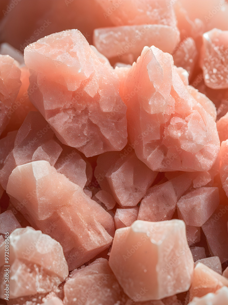 Extreme close-up of fine pink Himalayan salt crystals in powder form Extreme close-up of fine pink Himalayan salt crystals in powder form