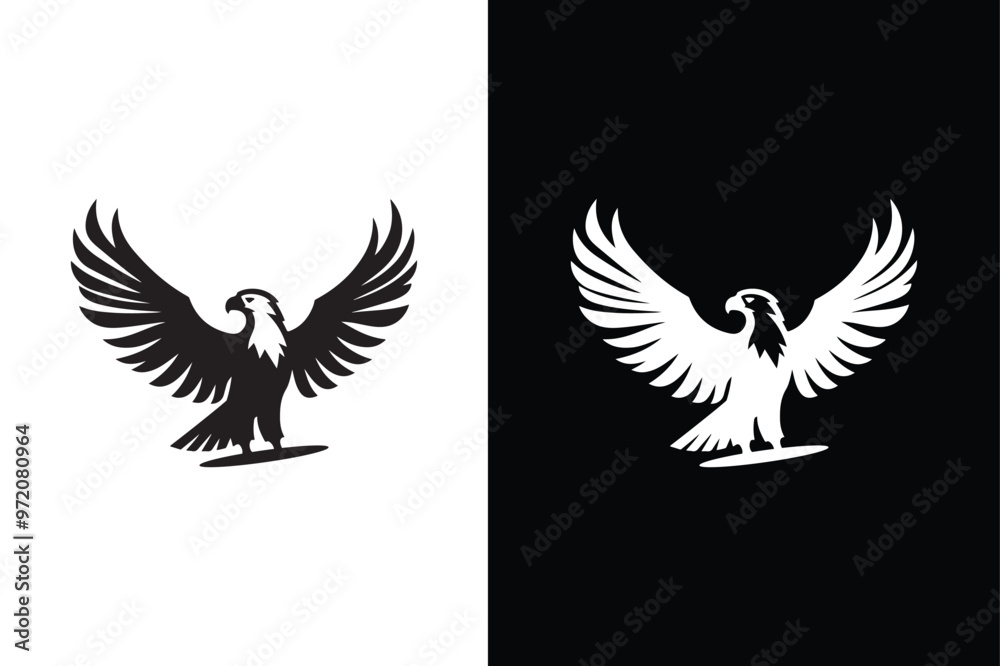 Fototapeta premium Majestic Eagle Icon. Dynamic In-Flight Vector Illustration
