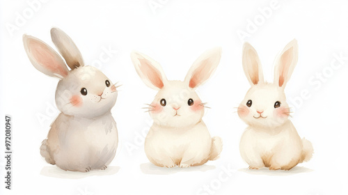 Three Cute Bunnies.