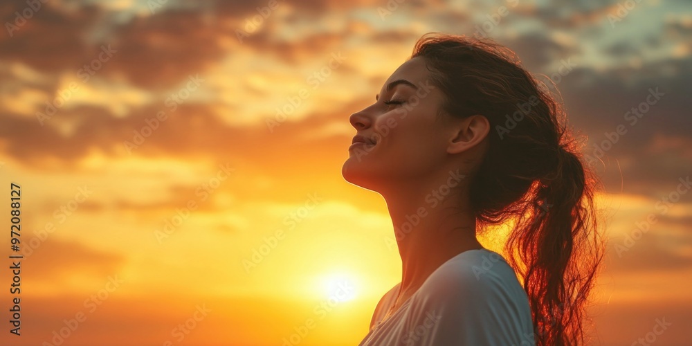 © Alexandr - Woman Silhouetted at Sunset © Alexandr - Woman Silhouetted at Sunset
