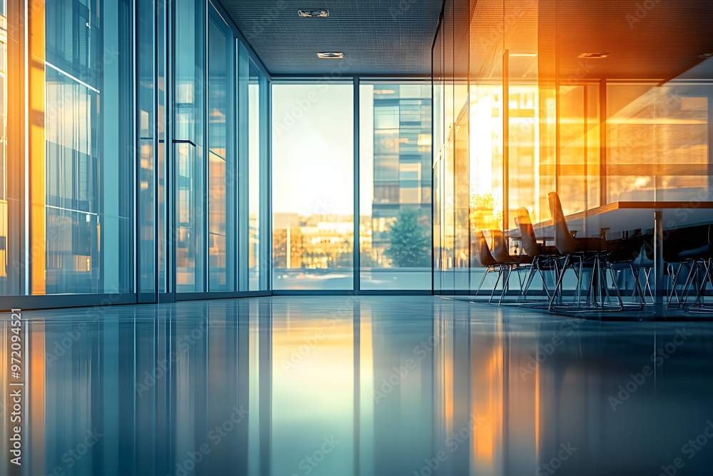 Empty office open space interior. Business conference company background Empty office open space interior. Business conference company background