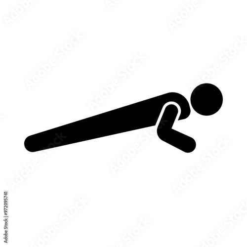 Push-up silhouette icon. Muscle trainig. Vector.