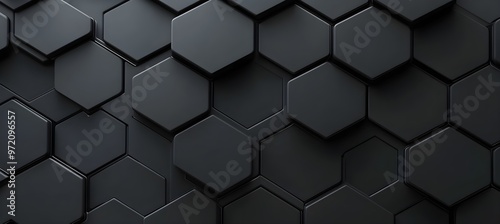 Abstract Black Hexagon Pattern